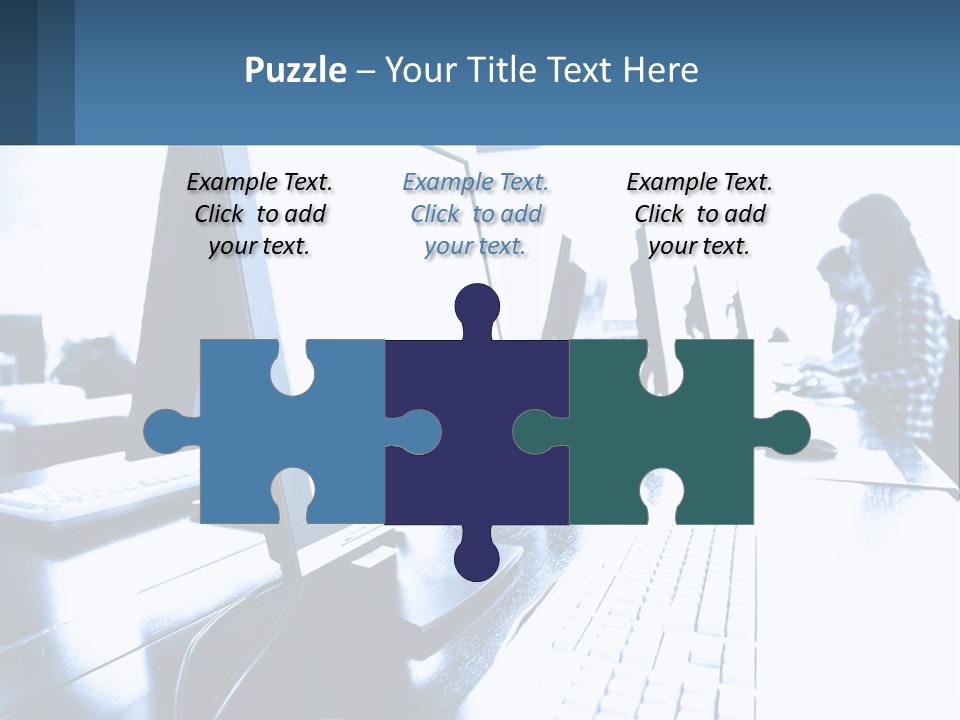 A Man Sitting In Front Of A Computer Monitor PowerPoint Template