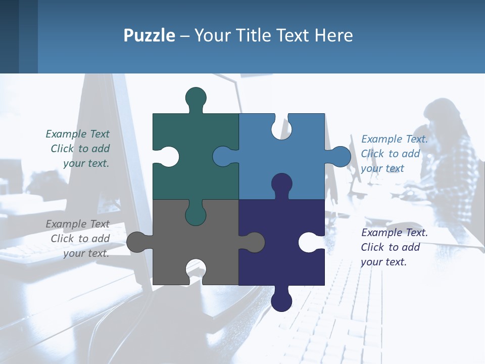 A Man Sitting In Front Of A Computer Monitor PowerPoint Template