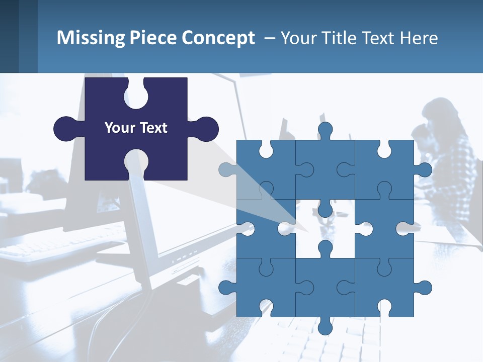 A Man Sitting In Front Of A Computer Monitor PowerPoint Template