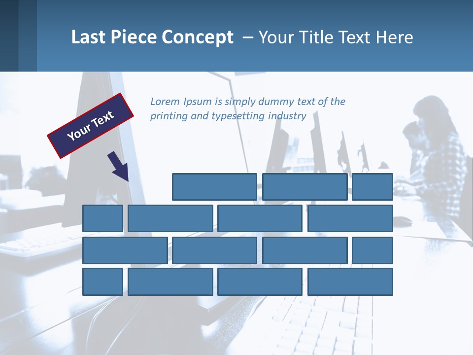 A Man Sitting In Front Of A Computer Monitor PowerPoint Template