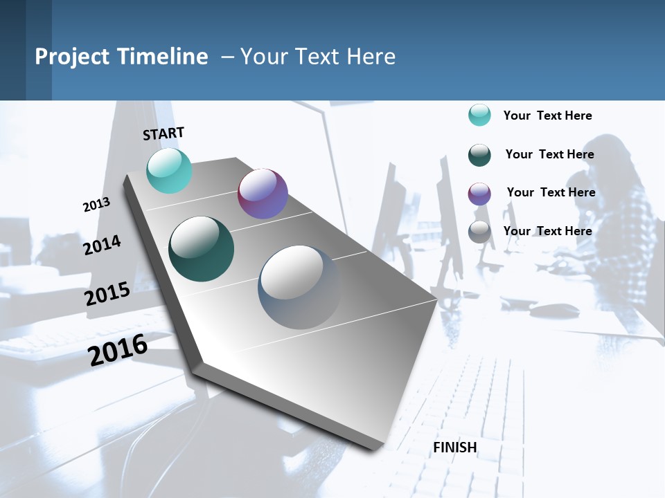 A Man Sitting In Front Of A Computer Monitor PowerPoint Template