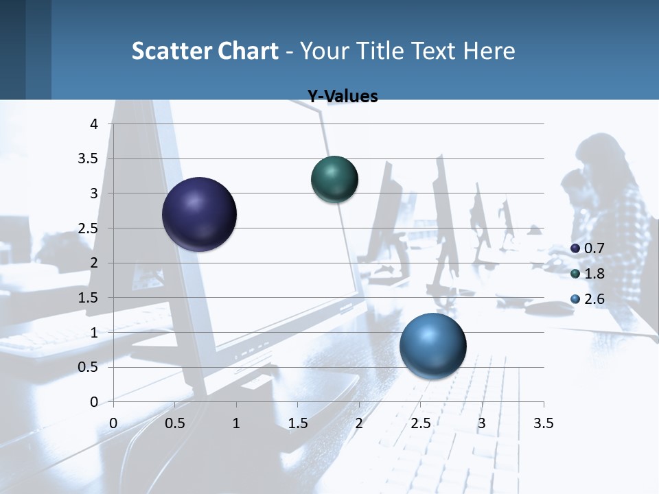 A Man Sitting In Front Of A Computer Monitor PowerPoint Template