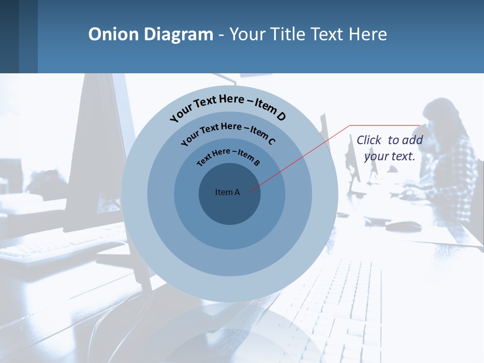 A Man Sitting In Front Of A Computer Monitor PowerPoint Template