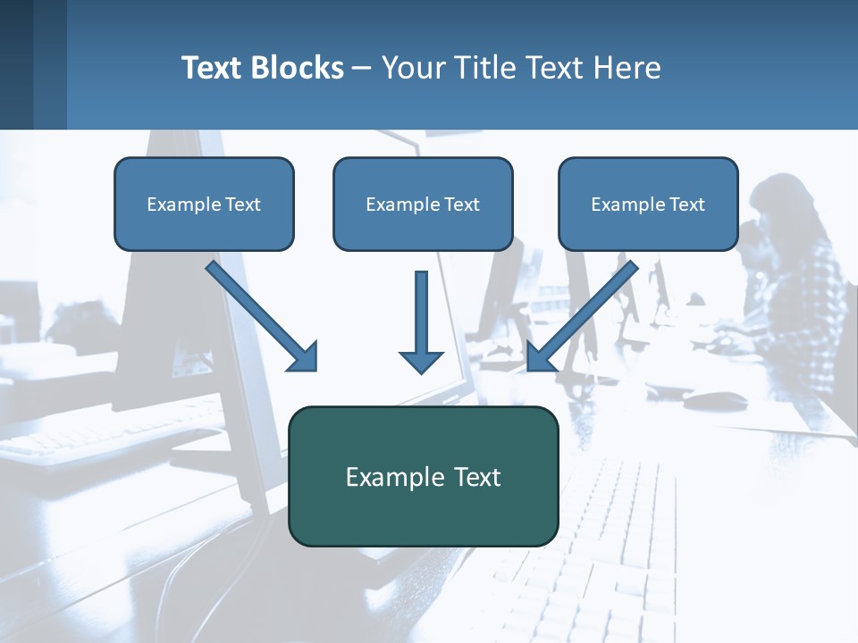 A Man Sitting In Front Of A Computer Monitor PowerPoint Template