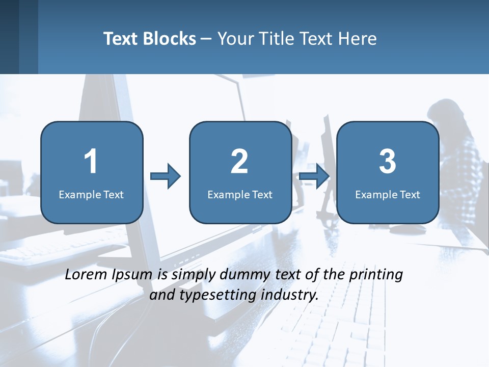 A Man Sitting In Front Of A Computer Monitor PowerPoint Template