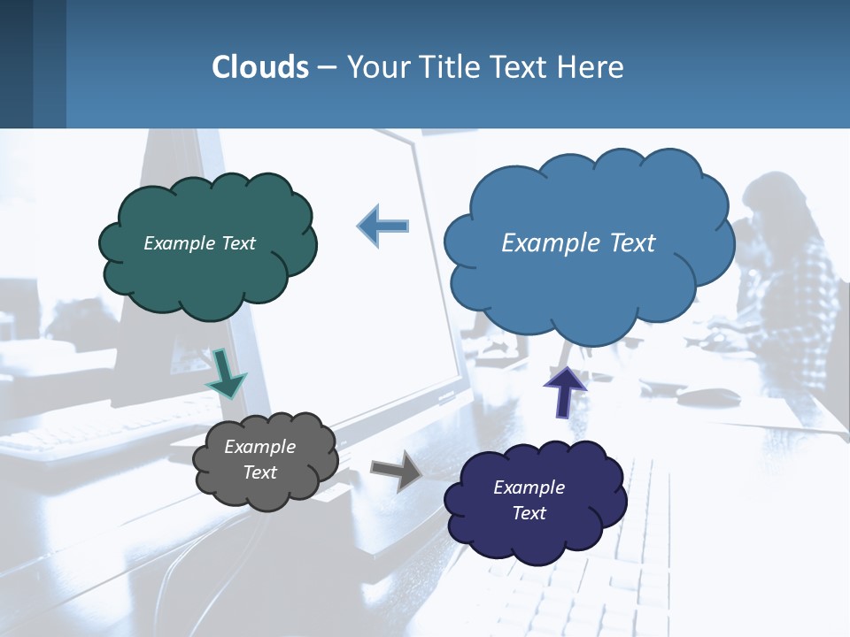 A Man Sitting In Front Of A Computer Monitor PowerPoint Template