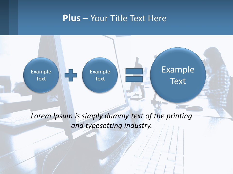 A Man Sitting In Front Of A Computer Monitor PowerPoint Template