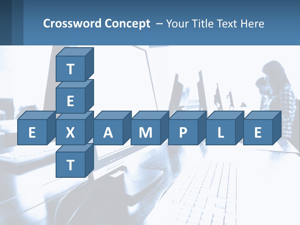 A Man Sitting In Front Of A Computer Monitor PowerPoint Template