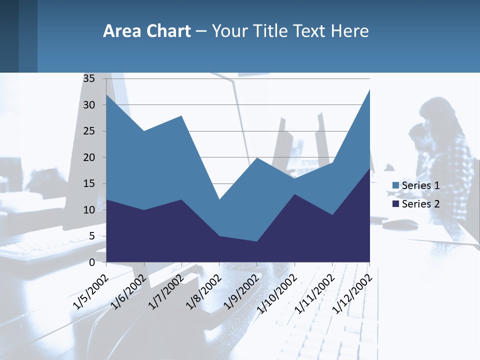 A Man Sitting In Front Of A Computer Monitor PowerPoint Template