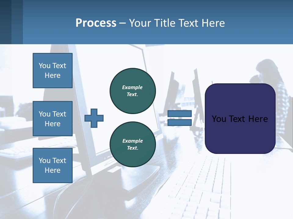 A Man Sitting In Front Of A Computer Monitor PowerPoint Template