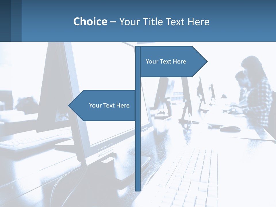 A Man Sitting In Front Of A Computer Monitor PowerPoint Template