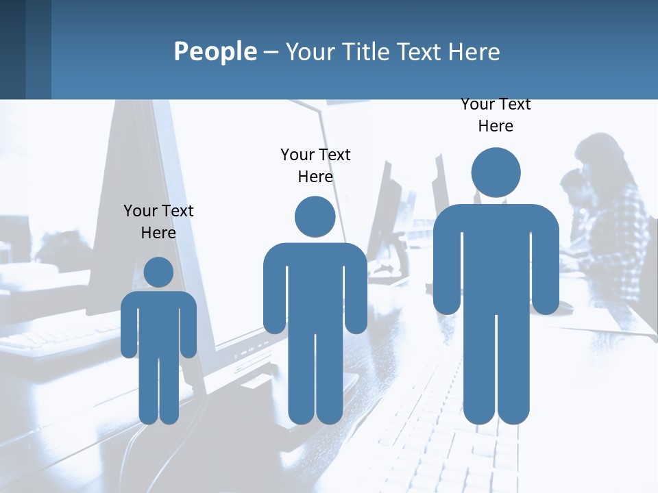 A Man Sitting In Front Of A Computer Monitor PowerPoint Template