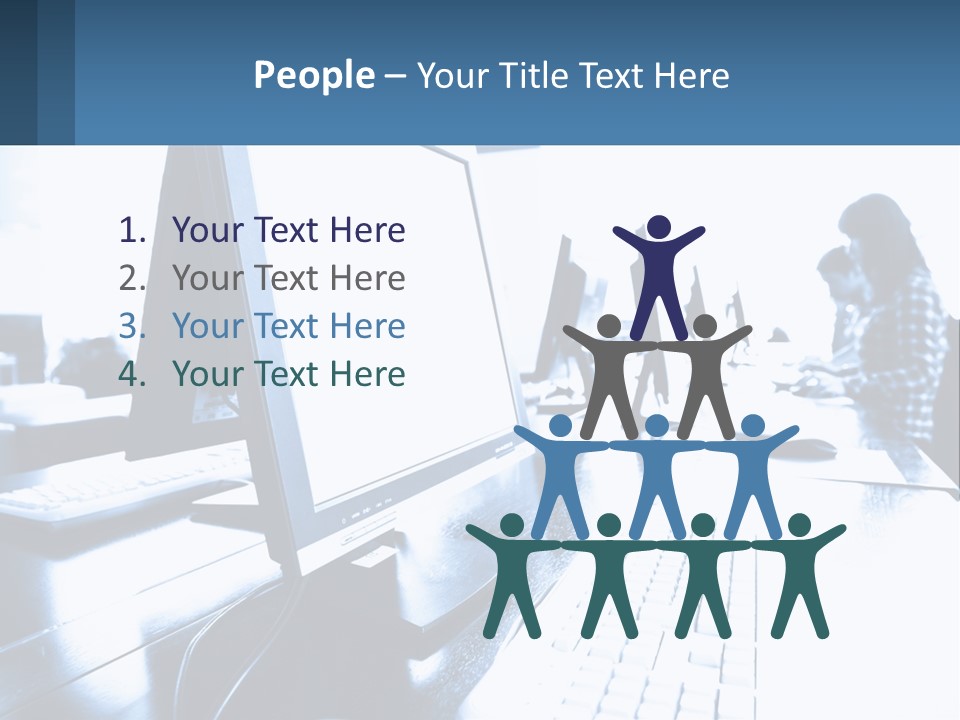 A Man Sitting In Front Of A Computer Monitor PowerPoint Template