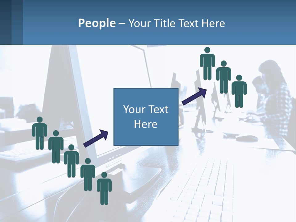 A Man Sitting In Front Of A Computer Monitor PowerPoint Template