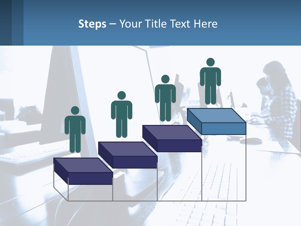 A Man Sitting In Front Of A Computer Monitor PowerPoint Template