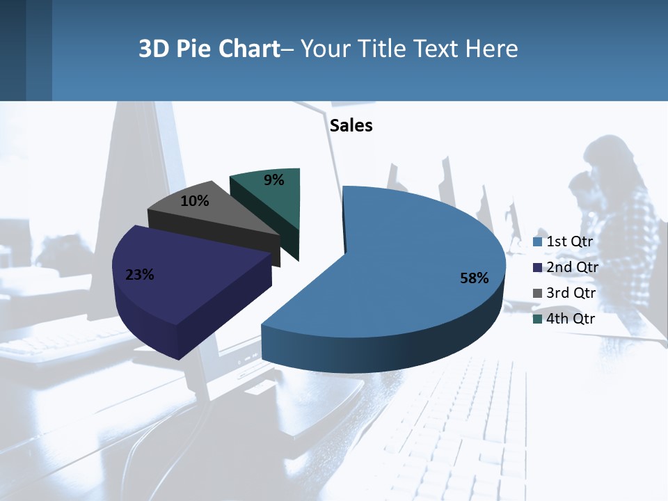 A Man Sitting In Front Of A Computer Monitor PowerPoint Template