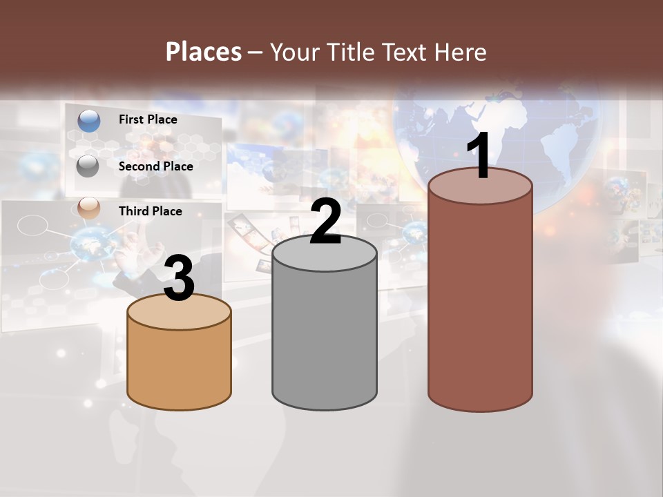 A Man Holding A Globe In His Hand PowerPoint Template