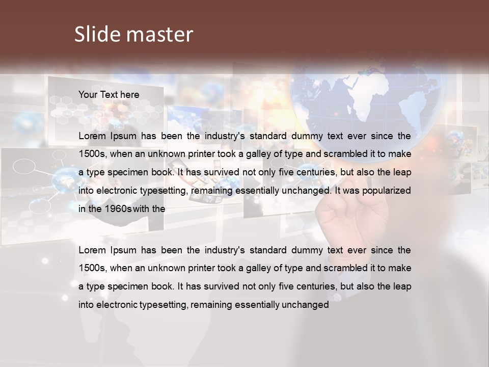 A Man Holding A Globe In His Hand PowerPoint Template