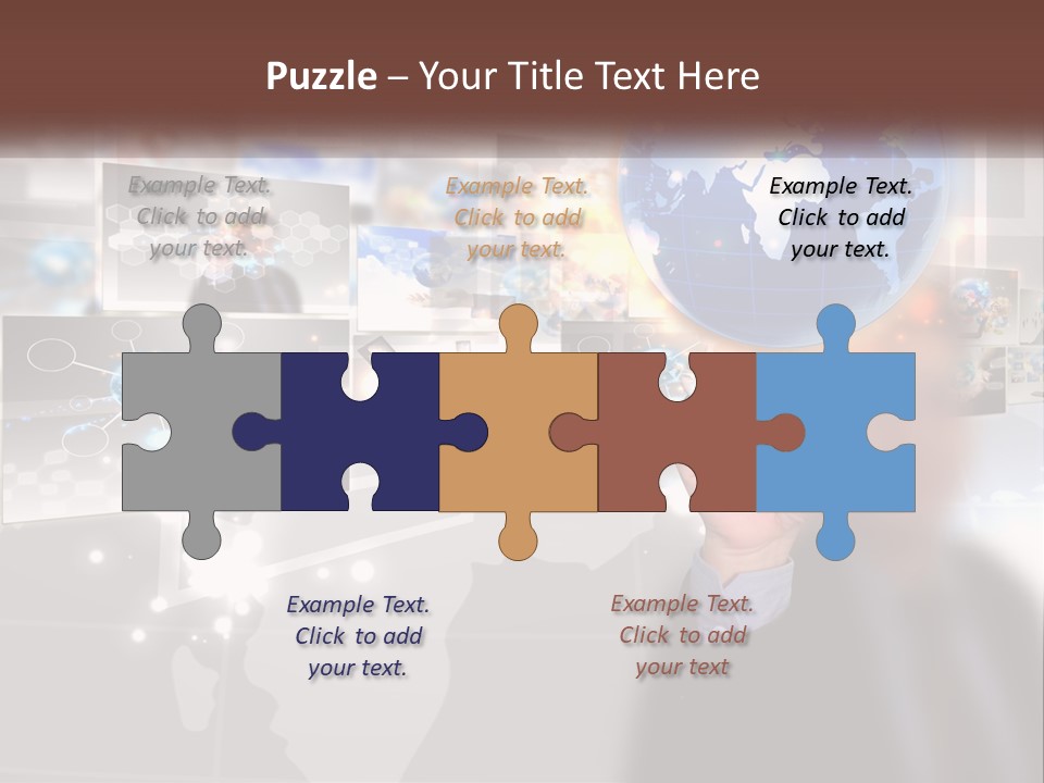 A Man Holding A Globe In His Hand PowerPoint Template