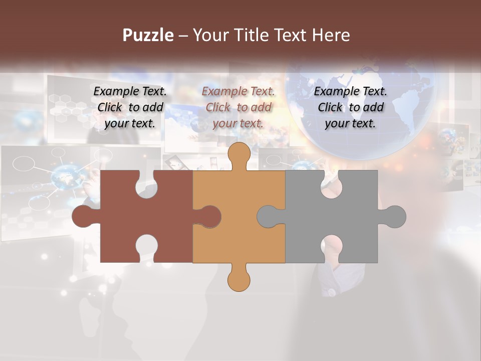 A Man Holding A Globe In His Hand PowerPoint Template