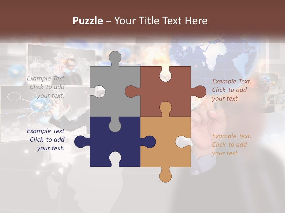 A Man Holding A Globe In His Hand PowerPoint Template