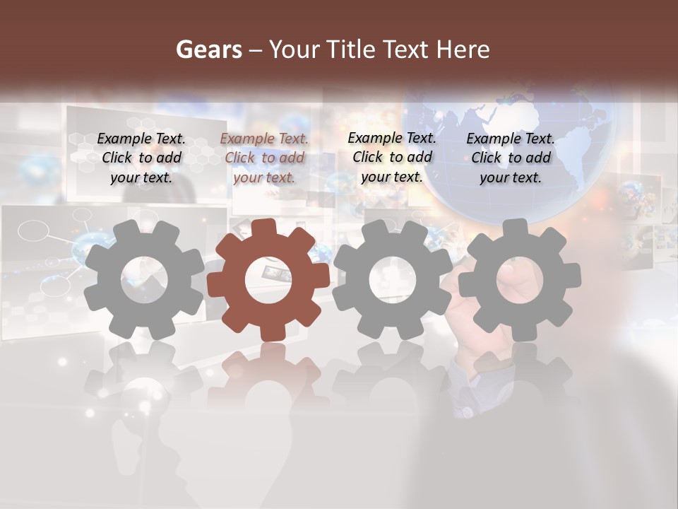 A Man Holding A Globe In His Hand PowerPoint Template