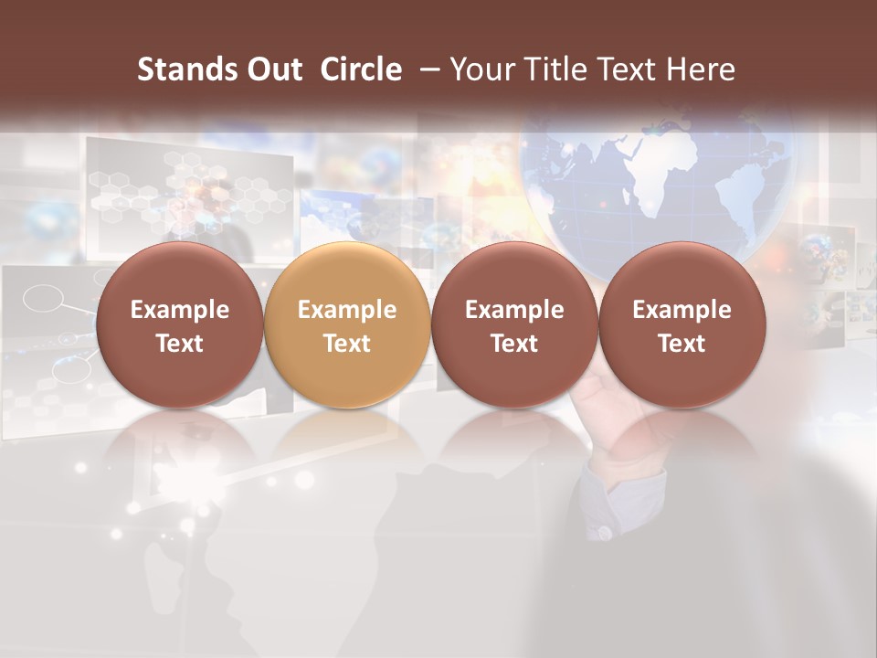 A Man Holding A Globe In His Hand PowerPoint Template