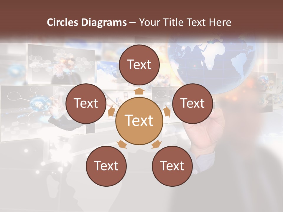 A Man Holding A Globe In His Hand PowerPoint Template