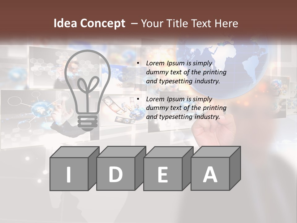 A Man Holding A Globe In His Hand PowerPoint Template