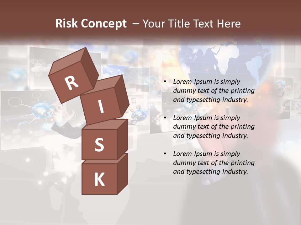 A Man Holding A Globe In His Hand PowerPoint Template