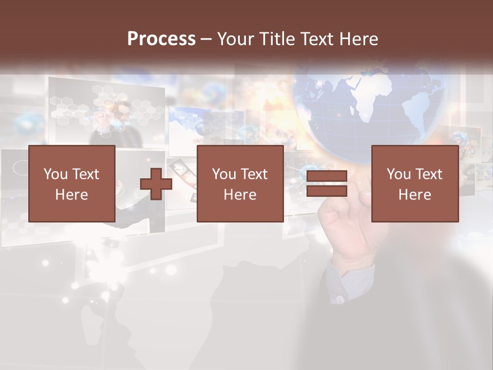 A Man Holding A Globe In His Hand PowerPoint Template