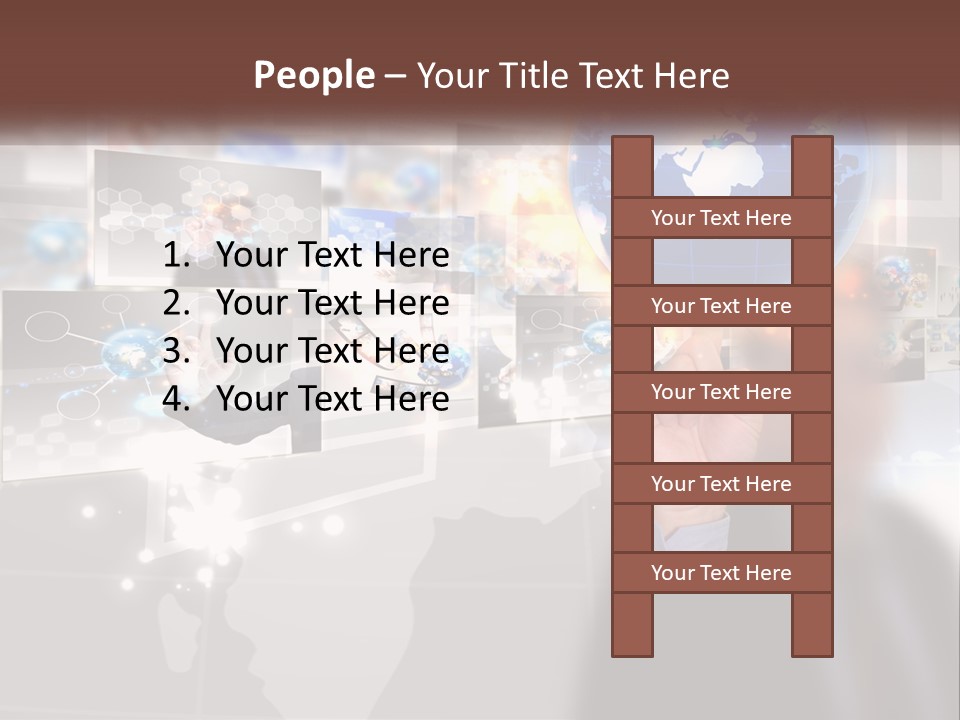 A Man Holding A Globe In His Hand PowerPoint Template