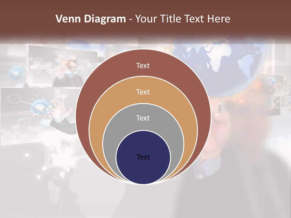 A Man Holding A Globe In His Hand PowerPoint Template