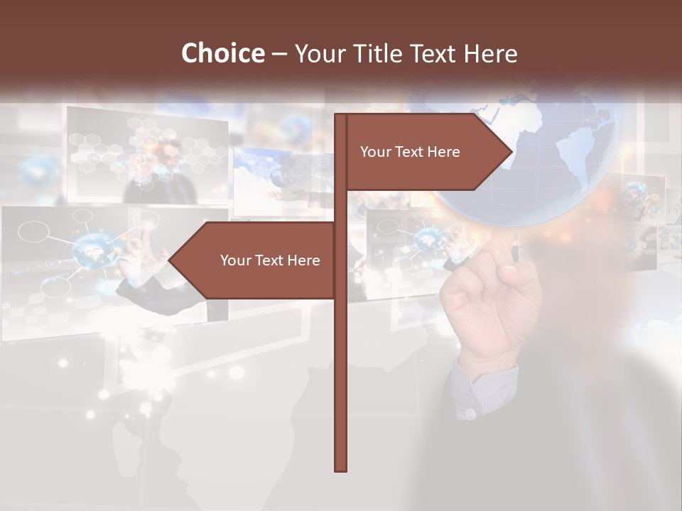 A Man Holding A Globe In His Hand PowerPoint Template