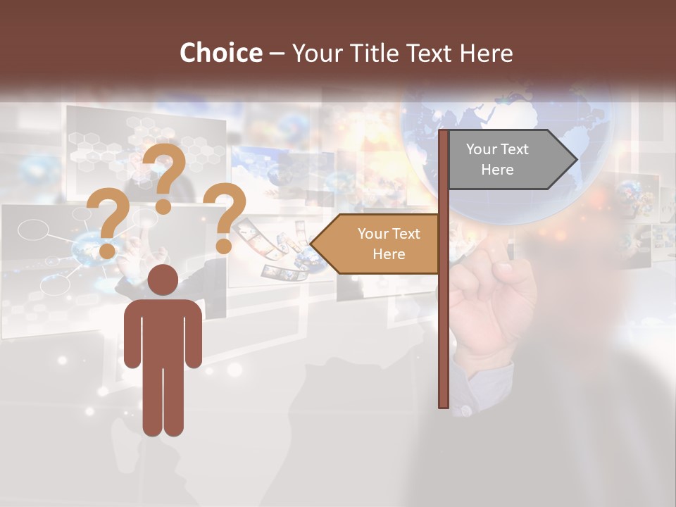 A Man Holding A Globe In His Hand PowerPoint Template