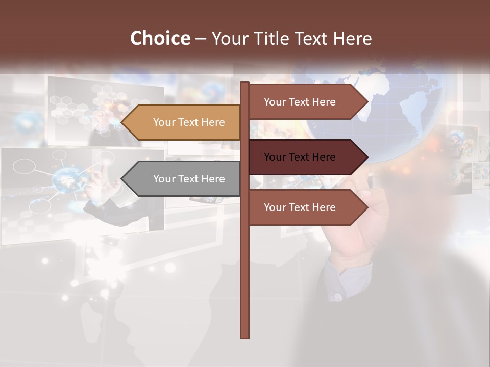 A Man Holding A Globe In His Hand PowerPoint Template