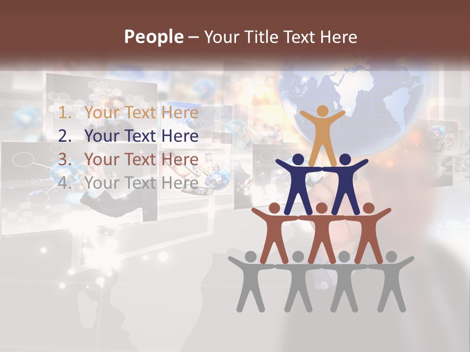 A Man Holding A Globe In His Hand PowerPoint Template