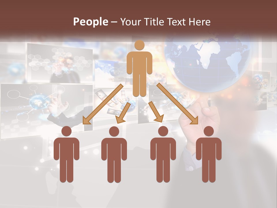 A Man Holding A Globe In His Hand PowerPoint Template