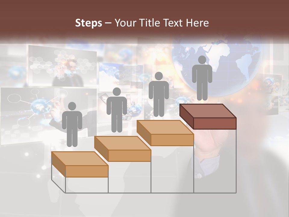 A Man Holding A Globe In His Hand PowerPoint Template