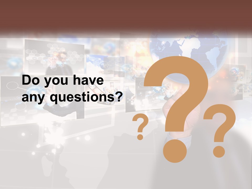 A Man Holding A Globe In His Hand PowerPoint Template