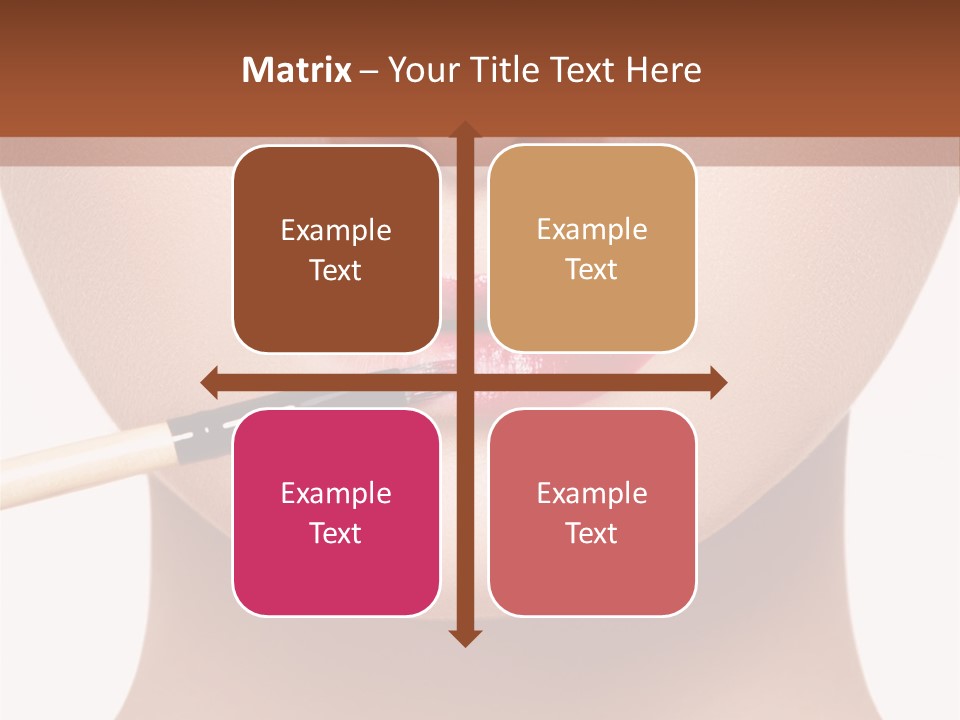 A Woman With A Lipstick Brush In Her Mouth PowerPoint Template