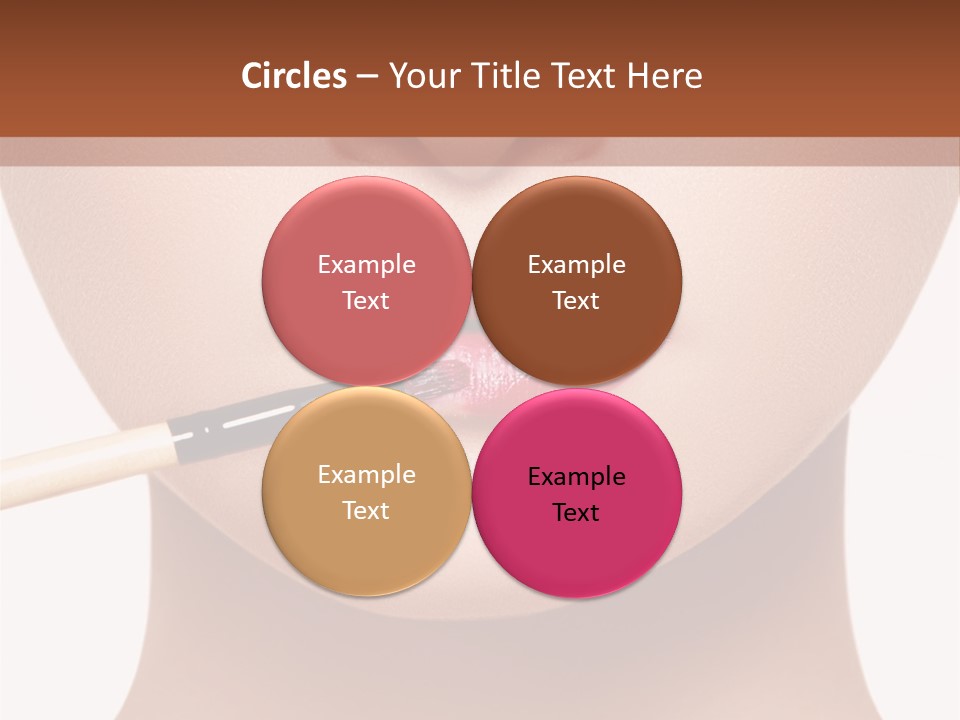 A Woman With A Lipstick Brush In Her Mouth PowerPoint Template