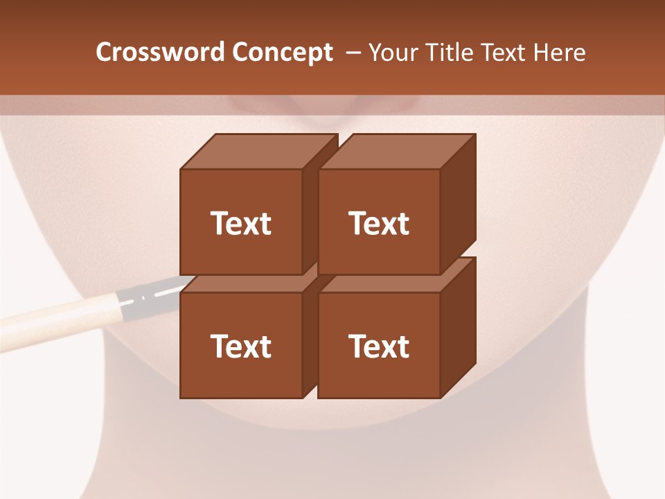 A Woman With A Lipstick Brush In Her Mouth PowerPoint Template