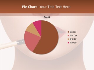 A Woman With A Lipstick Brush In Her Mouth PowerPoint Template