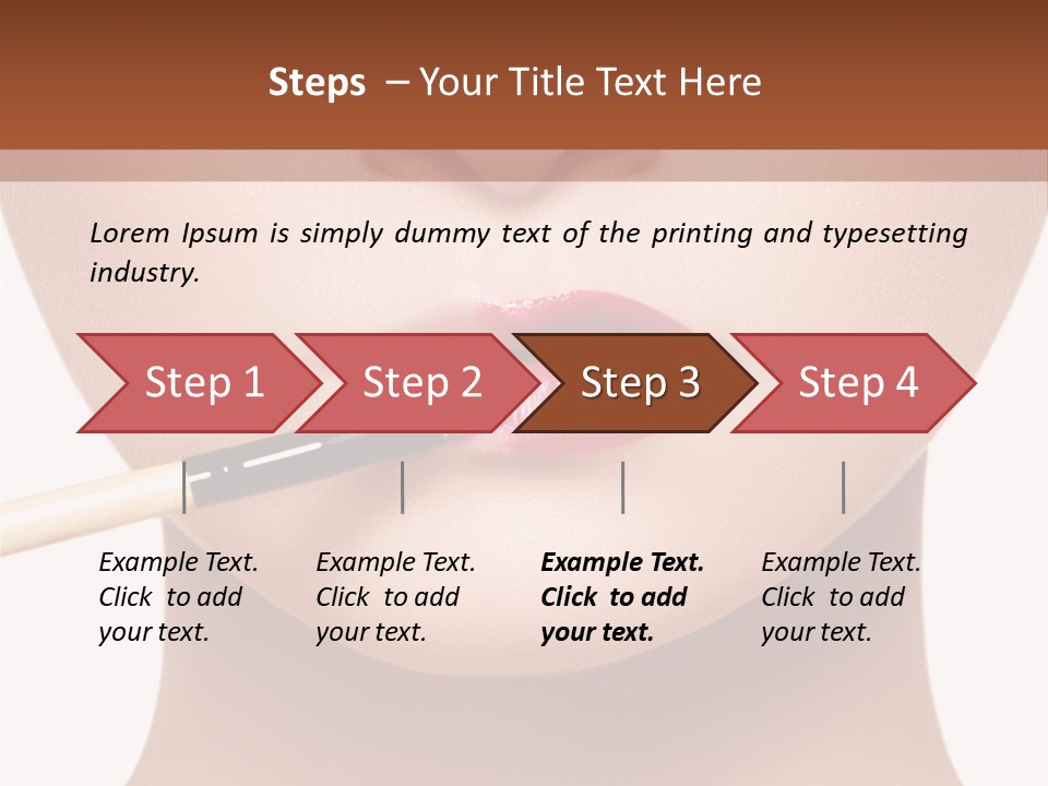 A Woman With A Lipstick Brush In Her Mouth PowerPoint Template