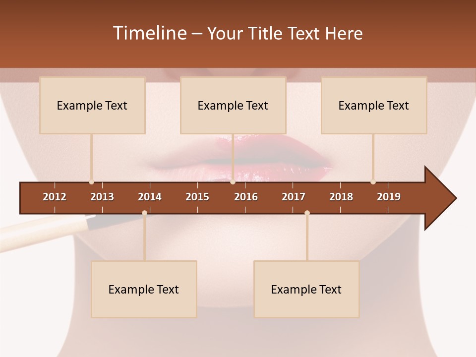 A Woman With A Lipstick Brush In Her Mouth PowerPoint Template