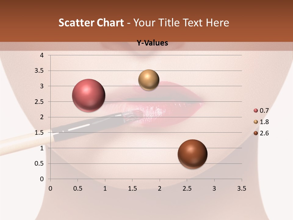 A Woman With A Lipstick Brush In Her Mouth PowerPoint Template