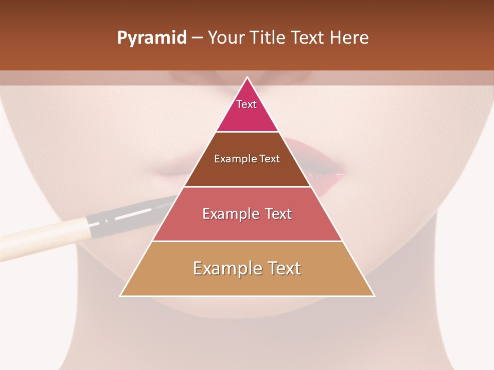 A Woman With A Lipstick Brush In Her Mouth PowerPoint Template