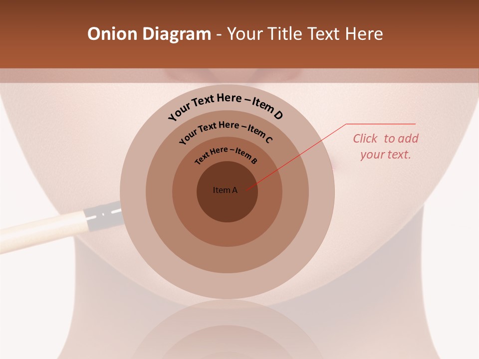 A Woman With A Lipstick Brush In Her Mouth PowerPoint Template