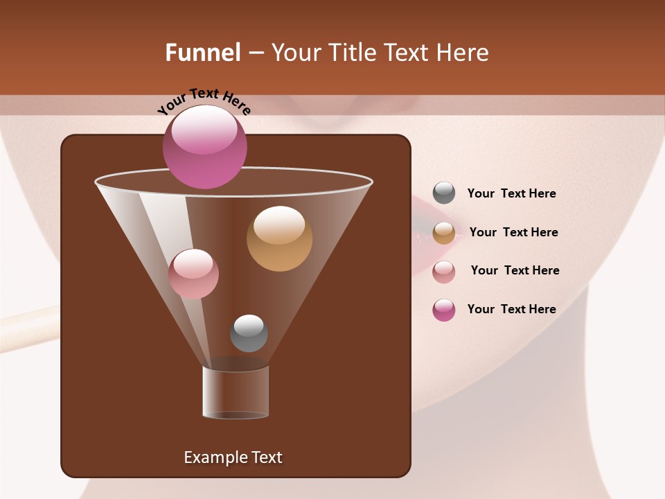 A Woman With A Lipstick Brush In Her Mouth PowerPoint Template